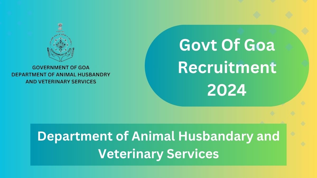 Goa Government Jobs 2024: Vaterinery Officer Recruitment